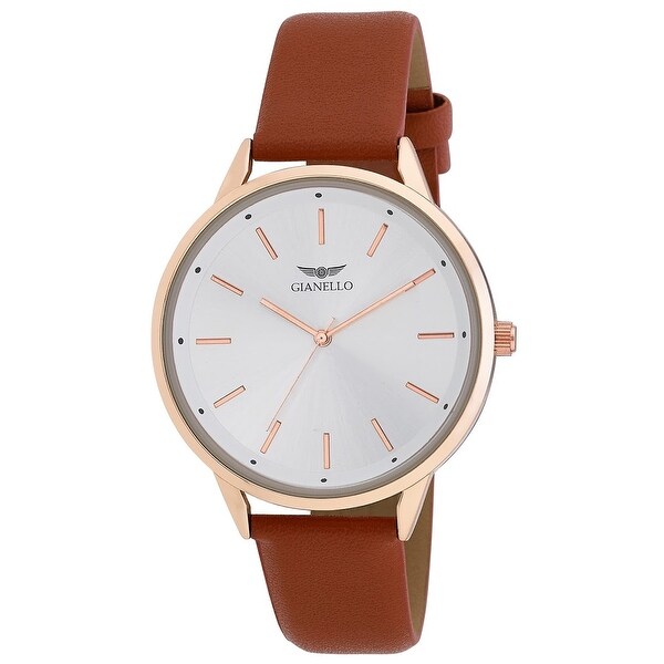 Gianello Mens Minimalist Round Case Strap Watch. Opens flyout.