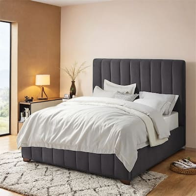Full Size Modern Design Bed Frame Upholstered Queen Bed Frame Platform