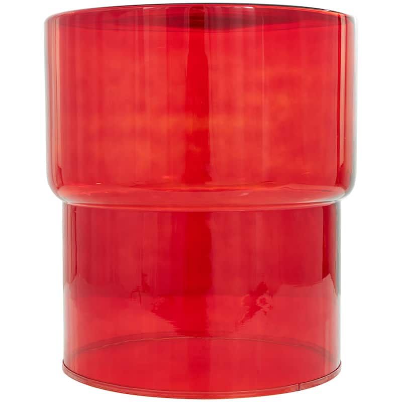 Glass Modern Accent Table - Clear of Red - Roche River Decor