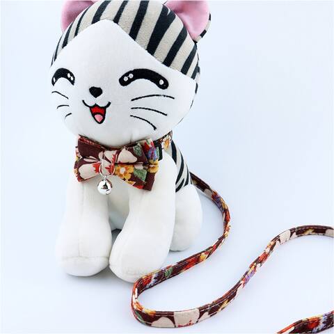 Pet Leash Collar Floral Pattern Decorative Adjustable Cute Pet Dog Traction Rope Collar Pets Accessories