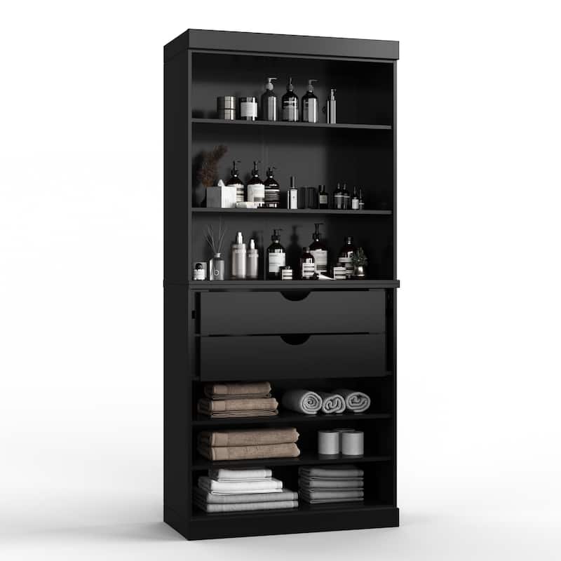 100% Solid Wood 32" Bathroom Cabinet with Optional Doors, 2-Drawers by Palace Imports