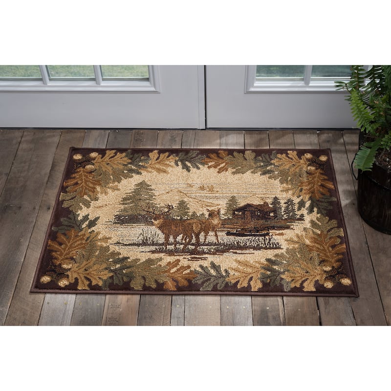 Natural Lodge Novelty Graphic Indoor Area Rug - 2' x 3' - Brown