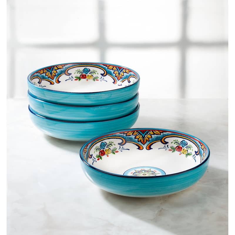 Euro Ceramica Zanzibar 4 Piece.8.5" Pasta Bowl Set - 40 oz