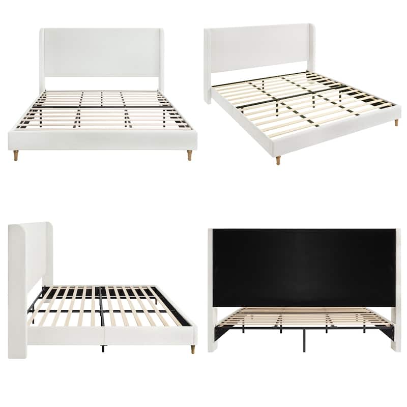 Tall Headboard Upholstered Bed Elegant Simplicity Bedroom Bed