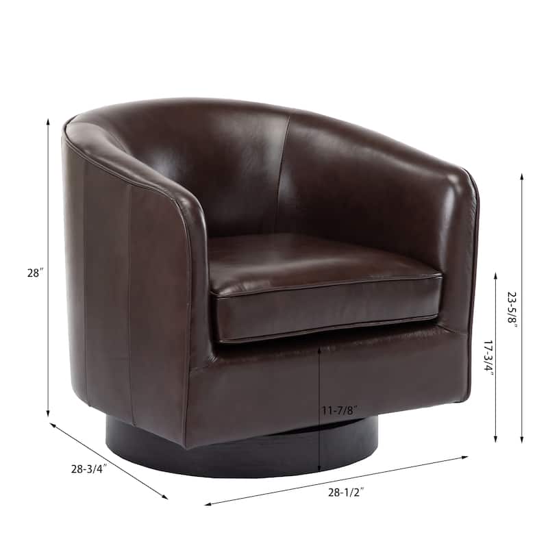 Ridgeline Brown Top Grain Leather Swivel Chair by Greyson Living