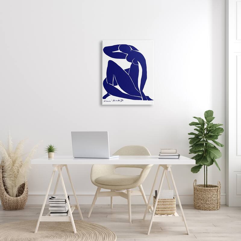 Stupell Minimal Abstract Purple Nude Woman Matisse Artist Canvas Wall Art