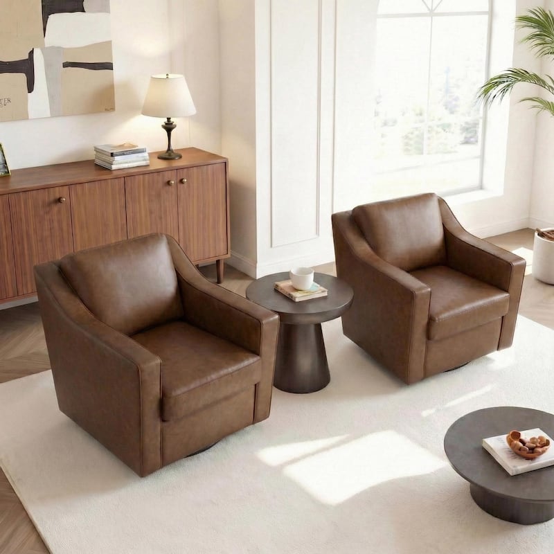 Modern Swivel Upholstered Armchair Accent chair Set of 2