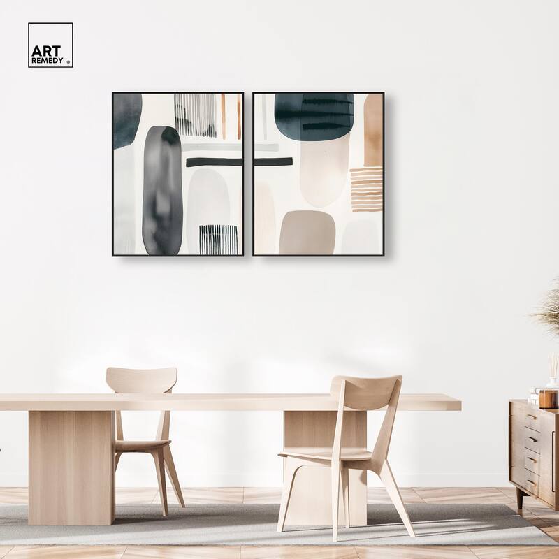 Floating Shapes I Canvas Set of 2 by Art Remedy