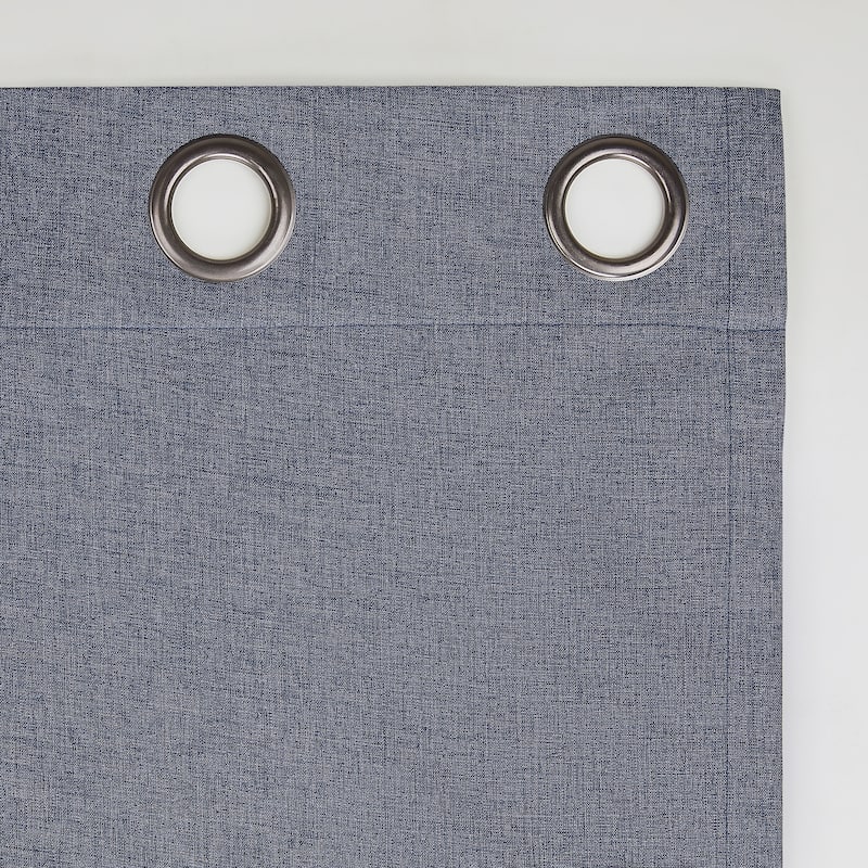 Sun Zero Tyrell Tonal Texture Draft Shield Fleece Insulated Total Blackout Grommet Curtain Panel, Single Panel