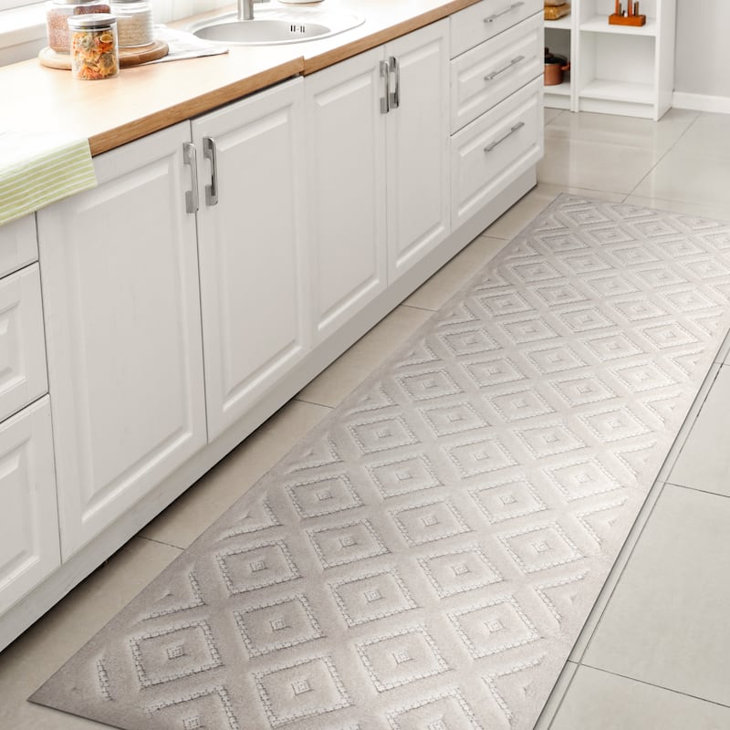 JONATHAN Y Ankara Neutral Diamond Trellis Indoor/Outdoor Area Rug