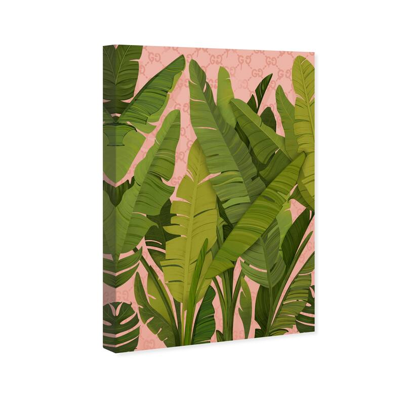 Wynwood Studio Canvas Floral and Botanical Jungle Blush Green and Tropical Wall Art Canvas Print