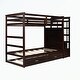 preview thumbnail 9 of 51, Hardwood Twin Over Twin Bunk Bed with Trundle and Staircase