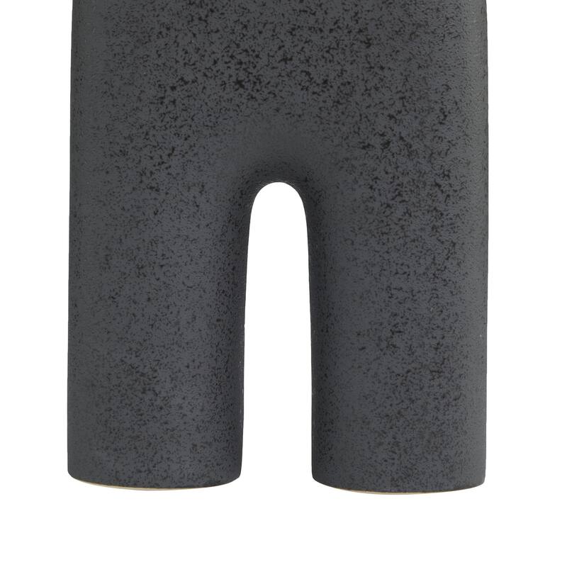 Ceramic Abstract Rounded Arched Decorative Vase with Glossy Speckles - Black or White - Roche River Decor