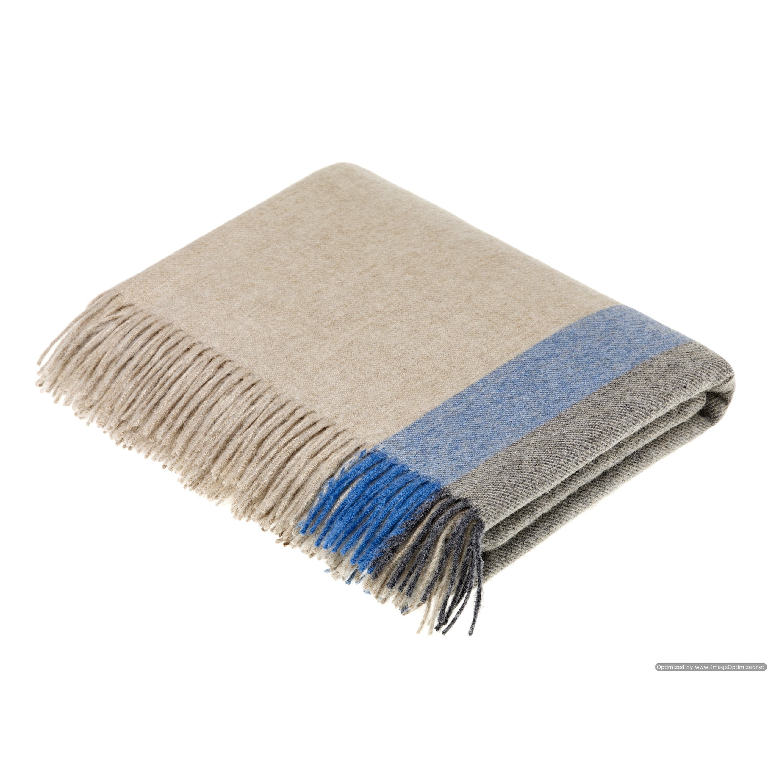 Multicolour Standard Fringed Lambswool Scarf with Striped Herringbone Tweed Desi 