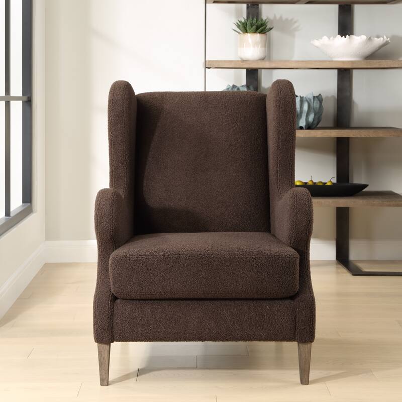 Uttermost Serpentine Brown Fabric Accent Chair - 40" H x 29.5" W x 34.5" D