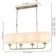 preview thumbnail 4 of 5, Rennnsan 4-Light Mid-Century Modern Gold Linear Fabric Shade Pendant Light for Kitchen Island/Dining Room