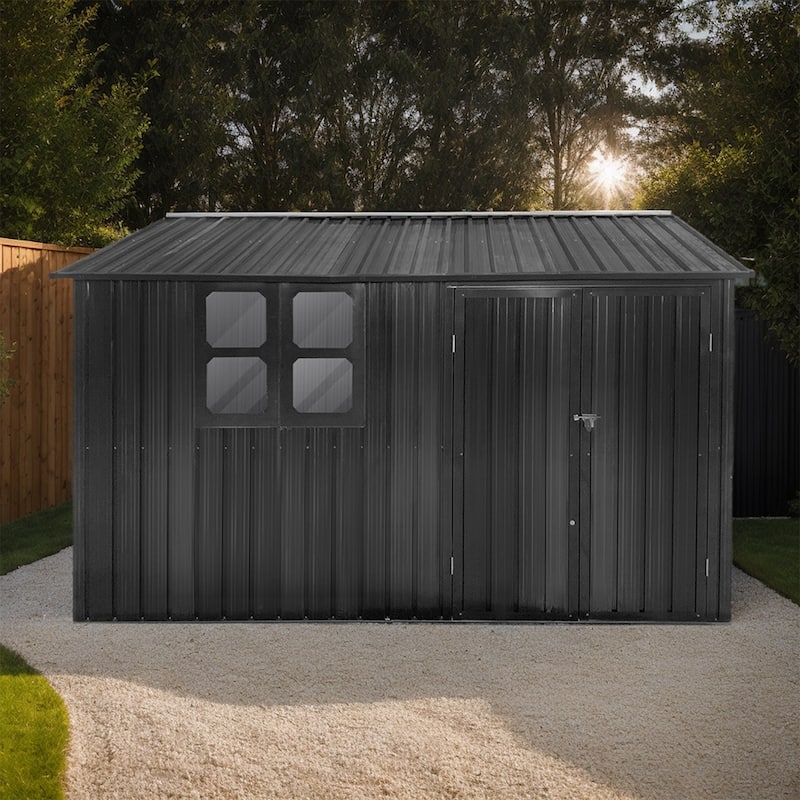 Storage Shed with Window, 10'x8' Metal Outdoor Storage Shed - 10x8FT