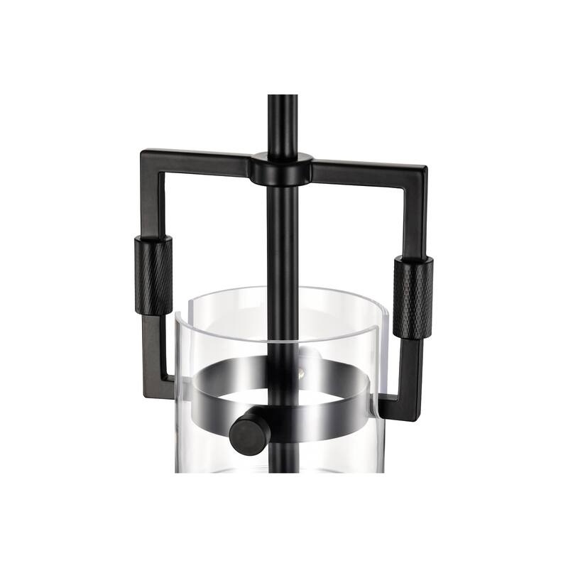 Matte Black 1-Light 10 Inch Globe Shaped Clear Glass Pendant