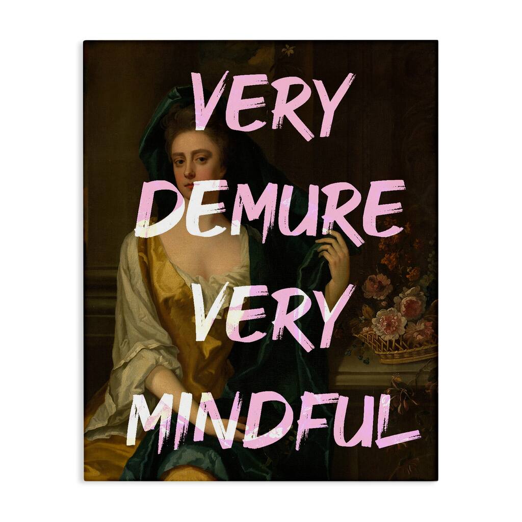 Stupell Very Demure & Mindful Classic Canvas Wall Art Design By Lil' Rue