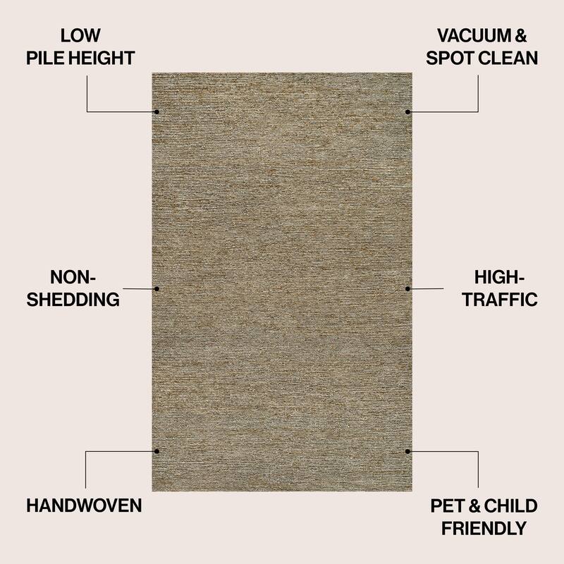 JONATHAN Y Griffin Rustic Farmhouse Woven Jute Solid Area Rug