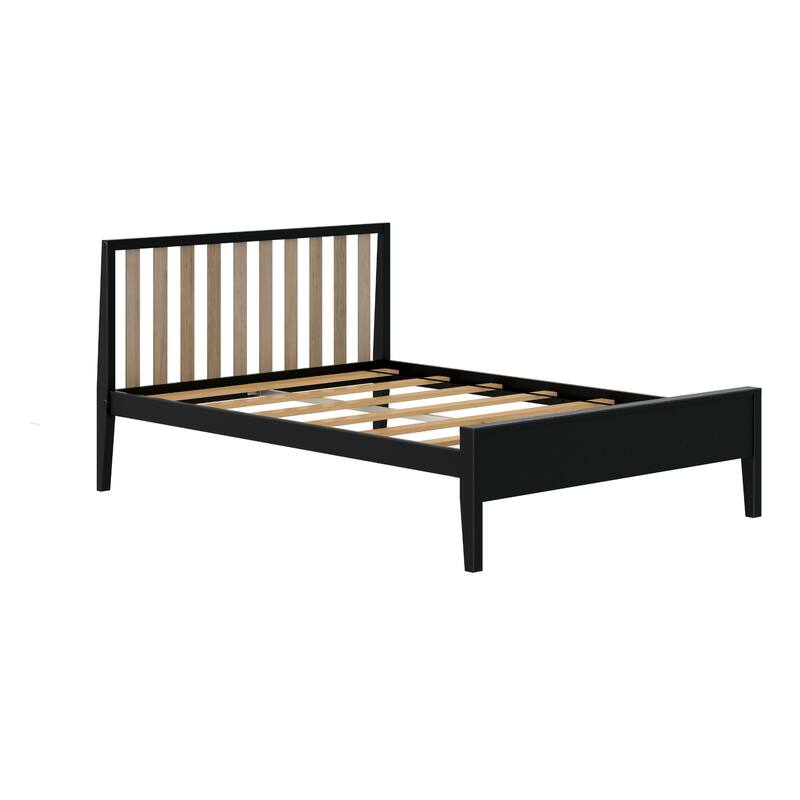 Max and Lily Scandinavian Full-Size Bed with Slatted Headboard