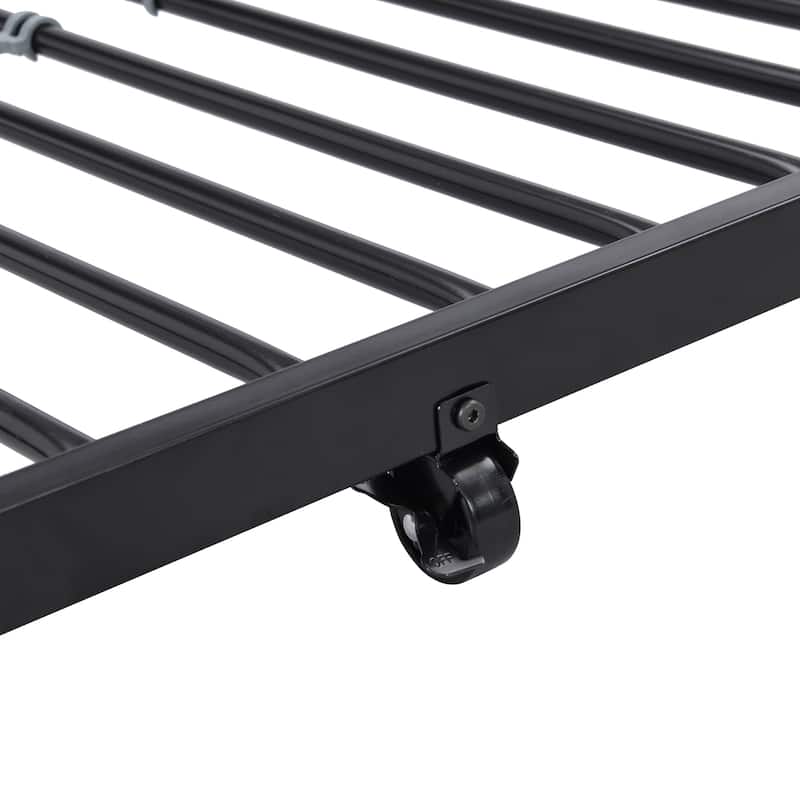 Twin Over Twin Metal Bunk Bed with trundle Black