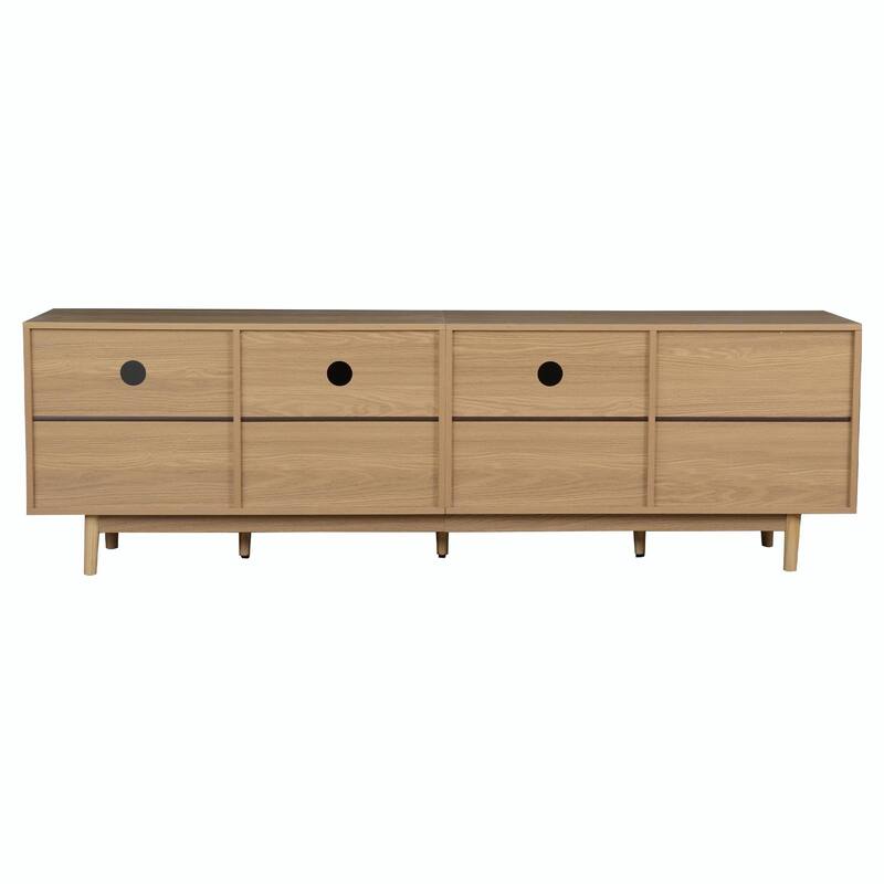 Boho TV Stand, Entertainment Center with Open Storage and Drawers