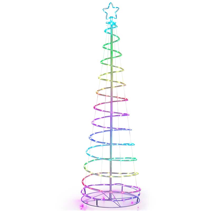 Gymax 6FT Retractable Spiral Christmas Tree Smart Decor Tree w/ 135
