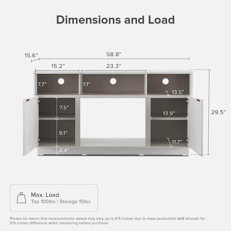 Mopio Brooklyn 59" Electric Fireplace TV Stand