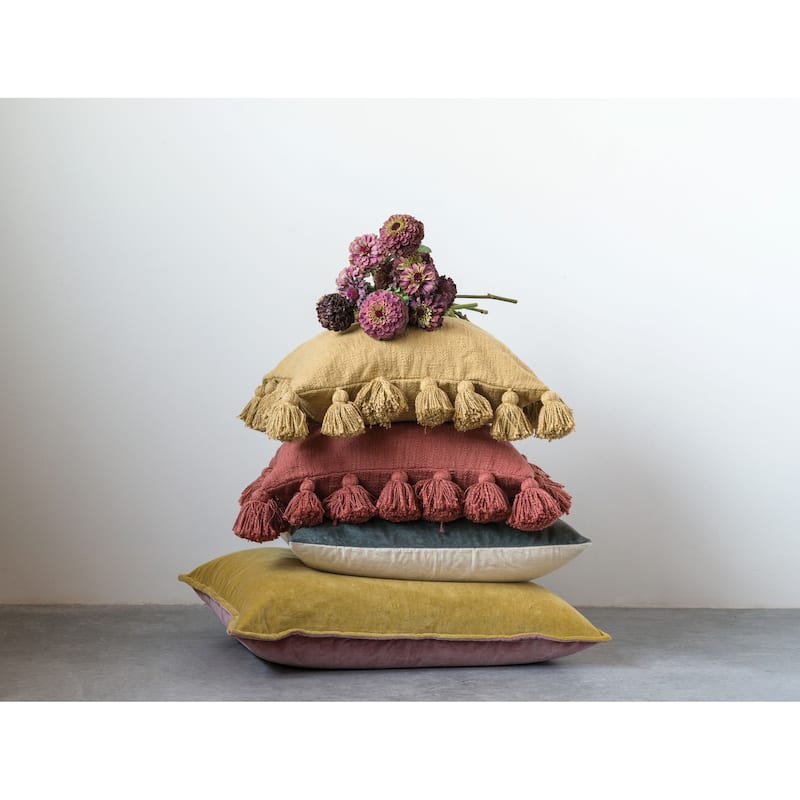 Cotton Pillow with Tassels