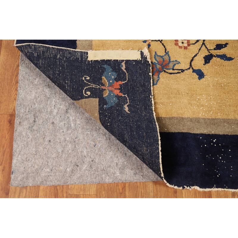 Vegetable Dye Art Deco Chinese Vintage Rug Hand-Knotted Wool Carpet - 6'0"x 11'8"