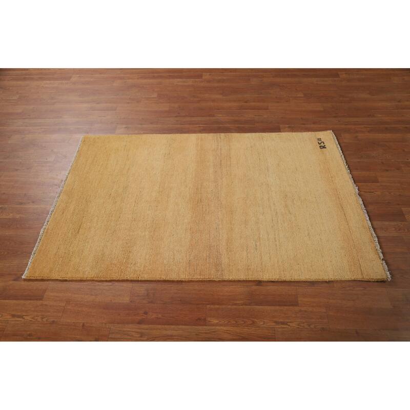 Contemporary Gabbeh Oriental Rug Handmade Modern Wool Carpet - 3'2"x 4'10"