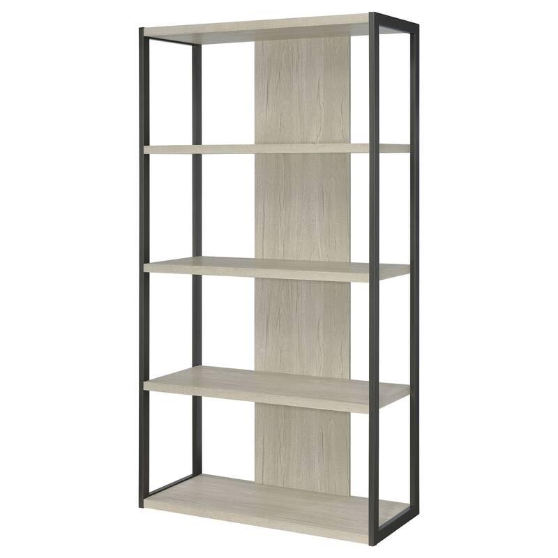 3-Shelf Bookcase Grey Driftwood Finish Compact Storage Organizer with Open Shelves for Bedroom or Office Space