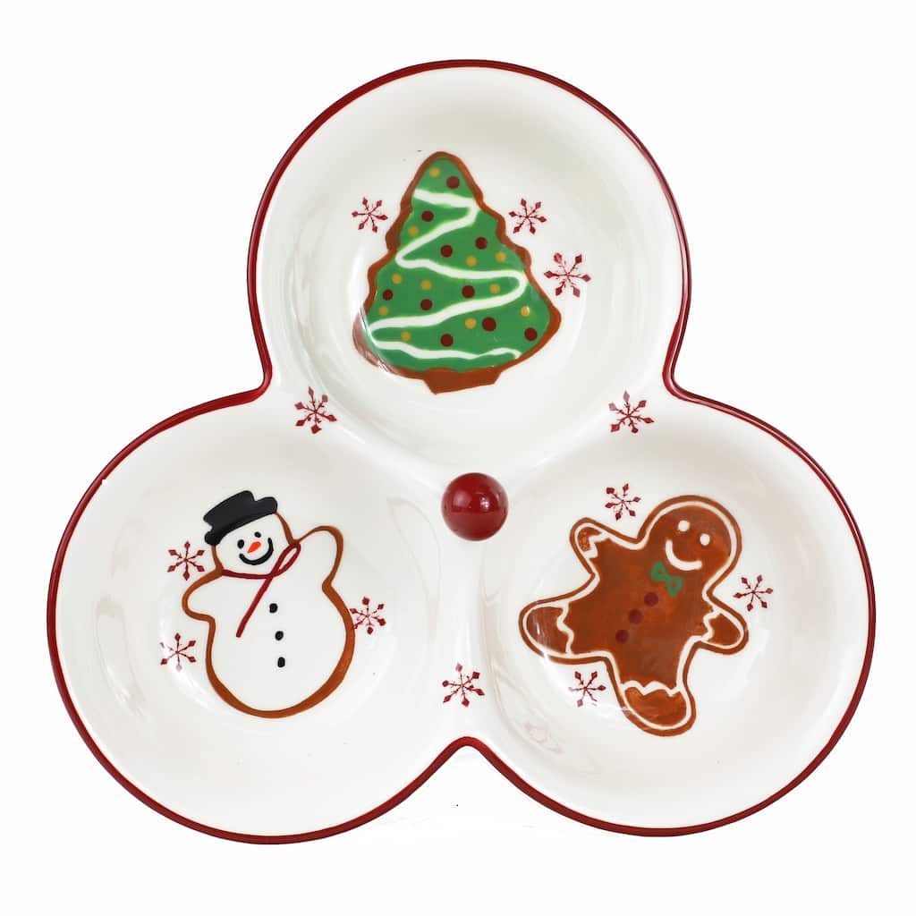 Euro Ceramica Winterfest 3-Part Server
