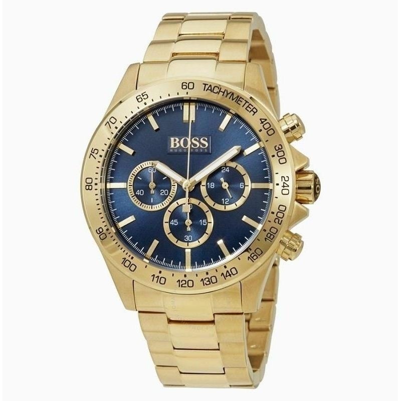 hugo boss gold and blue watch