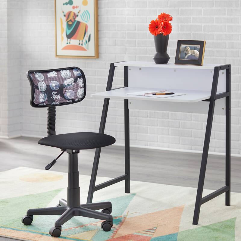 Simple Living Amari Kids Desk and Chair Set - White/Black