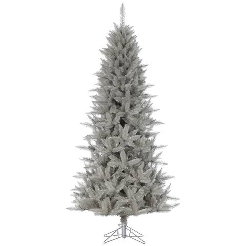 Vickerman 3.5' x 28" Platinum Fir Artificial Christmas Pencil Tree, Unlit - 3.5' x 28"