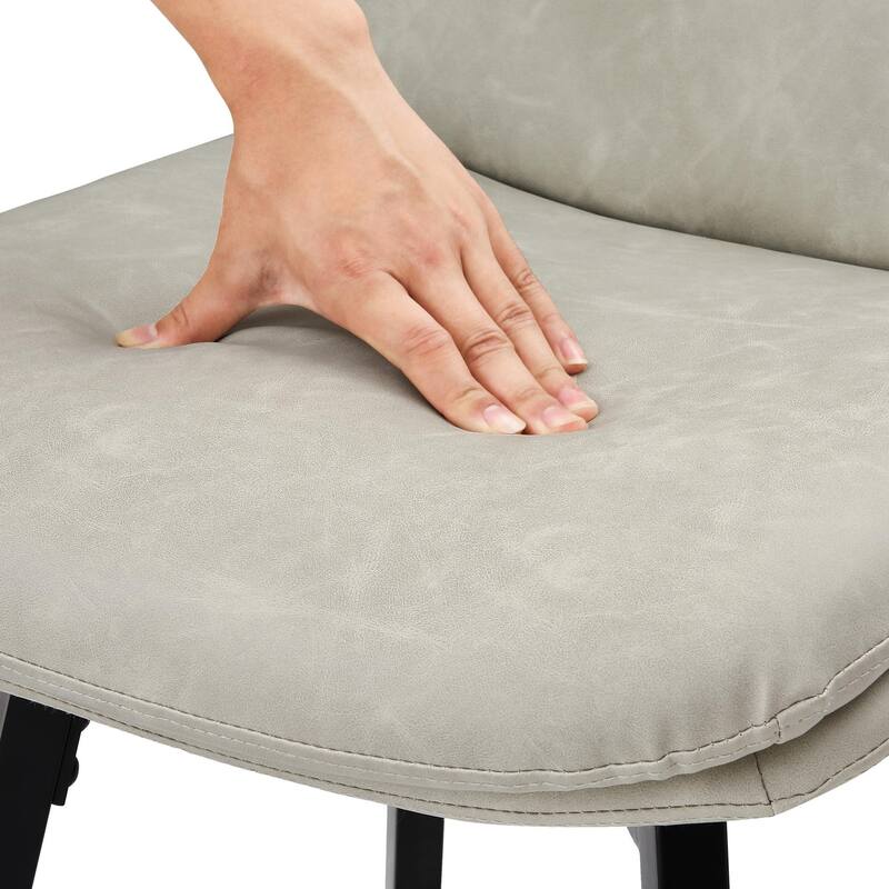 Upholstered Faux Leather Bar Stools with Back and Metal Legs Set of 2/3/4, 26" H Seat Height, 360° Swivel Bar Stools Brown