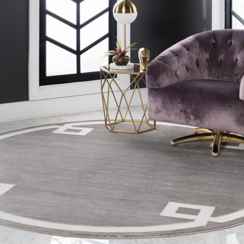 Contemporary Richye Collection Area Rug - Gray - 3'3" Round