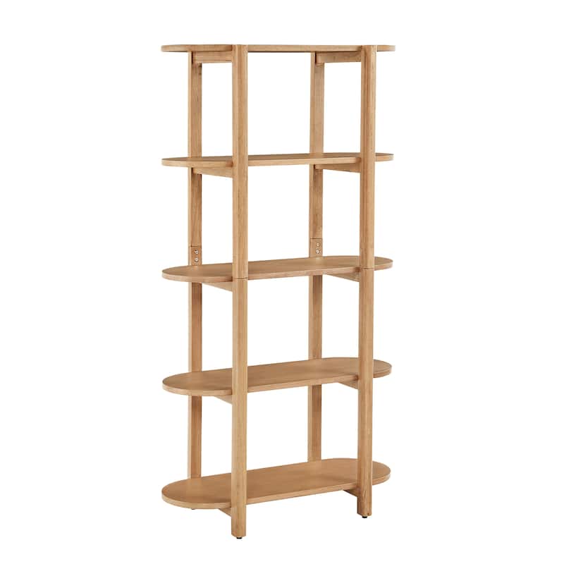 Bower Home 60" Modern Wood Bookcase - 32 W x 15 D x 60 H" - Toasted Oak