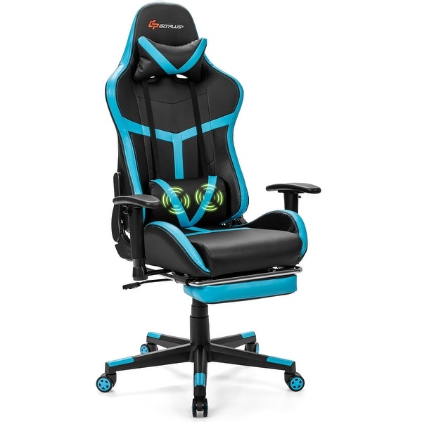 Costway Massage Gaming Chair Reclining Racing Chair High Back w