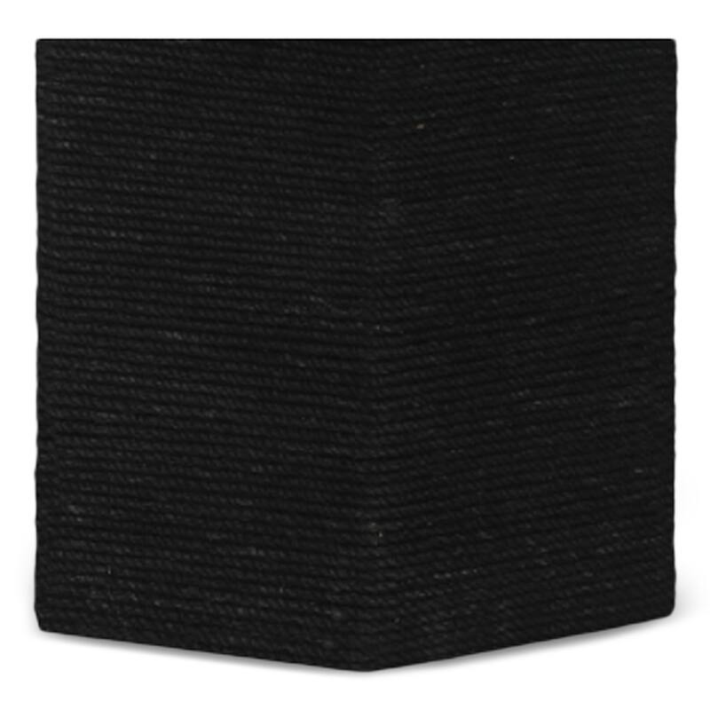 NADAAL STUDIOS Norex Sartoria Dining Table for 6, Oval Black Granite Top, Jute-Wrapped Mango Wood Base, Black Granite