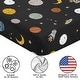 preview thumbnail 5 of 4, Sweet Jojo Designs Black Space Themed Boy Fitted Crib Sheet -Moon & Stars, Whimsical, Outerspace, Galaxy Planets, Rockets, Moons