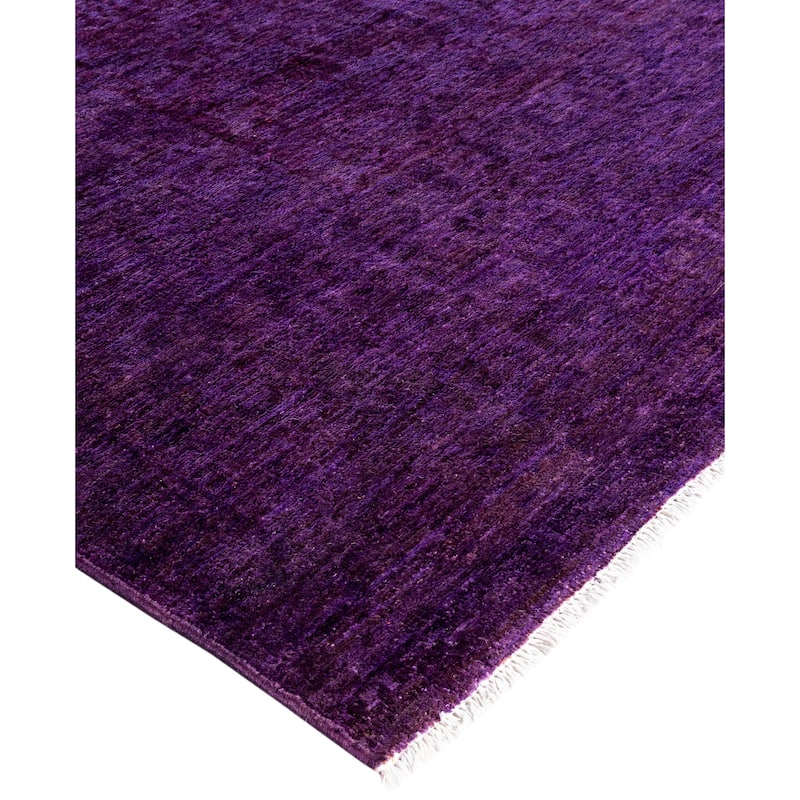 Overdyed One-of-a-Kind Hand-Knotted Area Rug - Purple - 6' 1" x 9' 1"