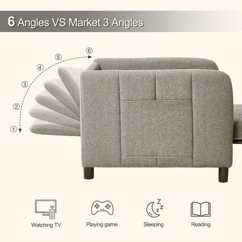 84" 4-in-1 Pull Out Recliner Chair Bed Sleeper Sofa Bed