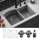 preview thumbnail 20 of 18, Karran Undermount Quartz 32 in. 60/40 Double Bowl Kitchen Sink Kit