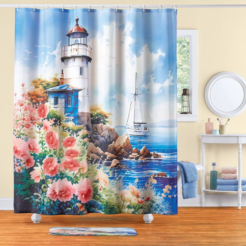 12-Piece Coastline Lighthouse Scene Bathroom Set