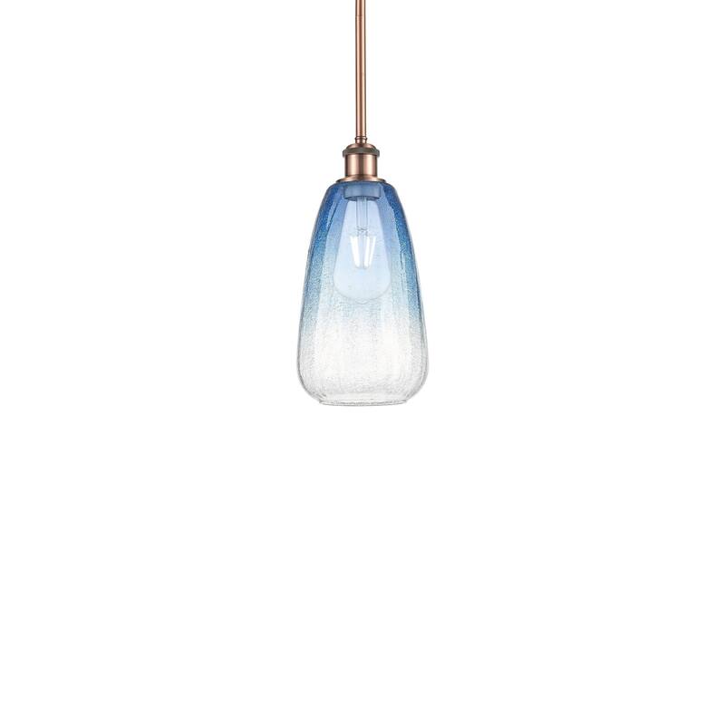 Innovations Lighting 516-1S-13-6 Brookhaven Almond Pendant Brookhaven - Antique Copper / Sapphire Blue