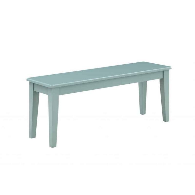 Bray 44 Inch Modern Rectangular Dining Bench, Tapered Legs, Teal Blue - Single - Teal Blue