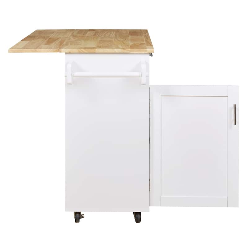 Rolling Kitchen Cart with Adjustable Shelf Tower Rack and Rubber Top